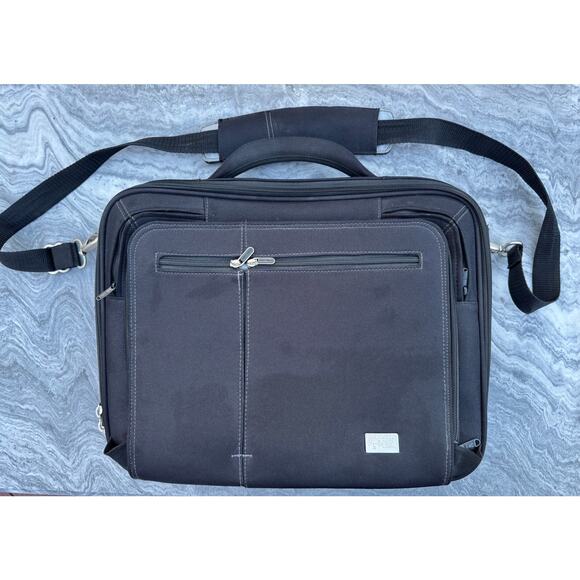 Case Logic Canvas Laptop Messenger Bag, Straps and Many Compartments, Black - Picture 1 of 10